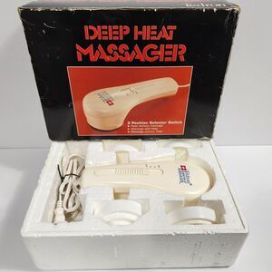 Vintage Tedron Deep Heat Electric Massager 4 Attachments Face Scalp Body Muscles